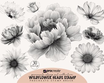 Floral Procreate Stamps: Botanical Flower Brushes (Digital Download)