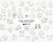 Animal Line Art Tattoo Stamp Brush for Procreate Minimalist Fine Line Tattoo Flash Brushes Procreate Brush Stamps Stencil for Tattoo Artist
