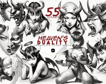 Anime Stamp Procreate Brushes, Procreate Stamp Brushes Bundle, Brushes for Procreate iPad, Procreate Brush Set for Tattoo Artists