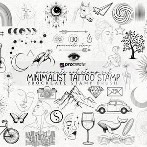 Procreate Tattoo Stamp Bundle Brush Stamps Procreate Tattoo Stencil Design Tattoo Design procreate brushes Commercial Use Procreate Tattoo