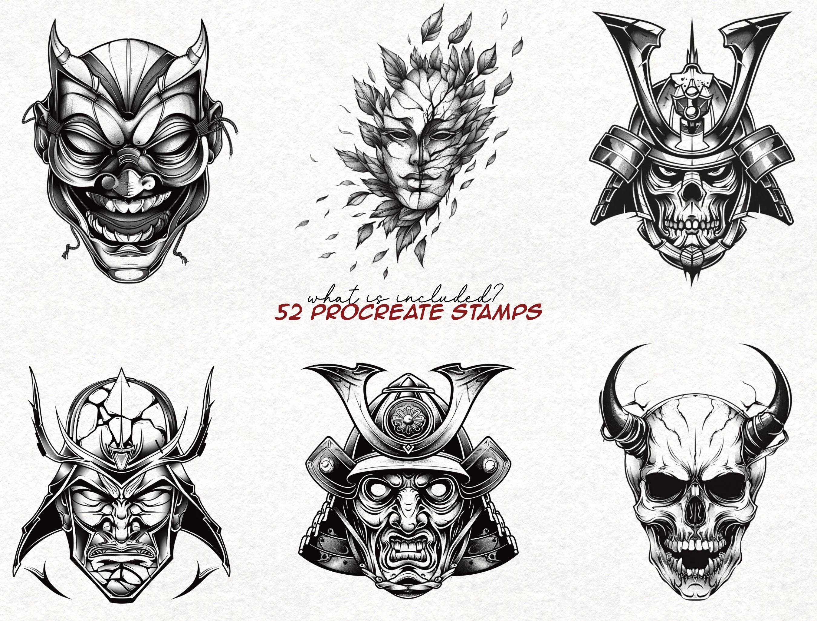 Neo Traditional Tattoo Stamp Procreate Stamp Brushes Bundle Anime ...