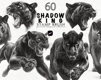 Panter Procreate Stämpel Djurtatuering Procreate Stämpel Procreate Borstar Realistisk Tatueringsdesign Borstepaket Procreate Tatueringsdesigner Borste