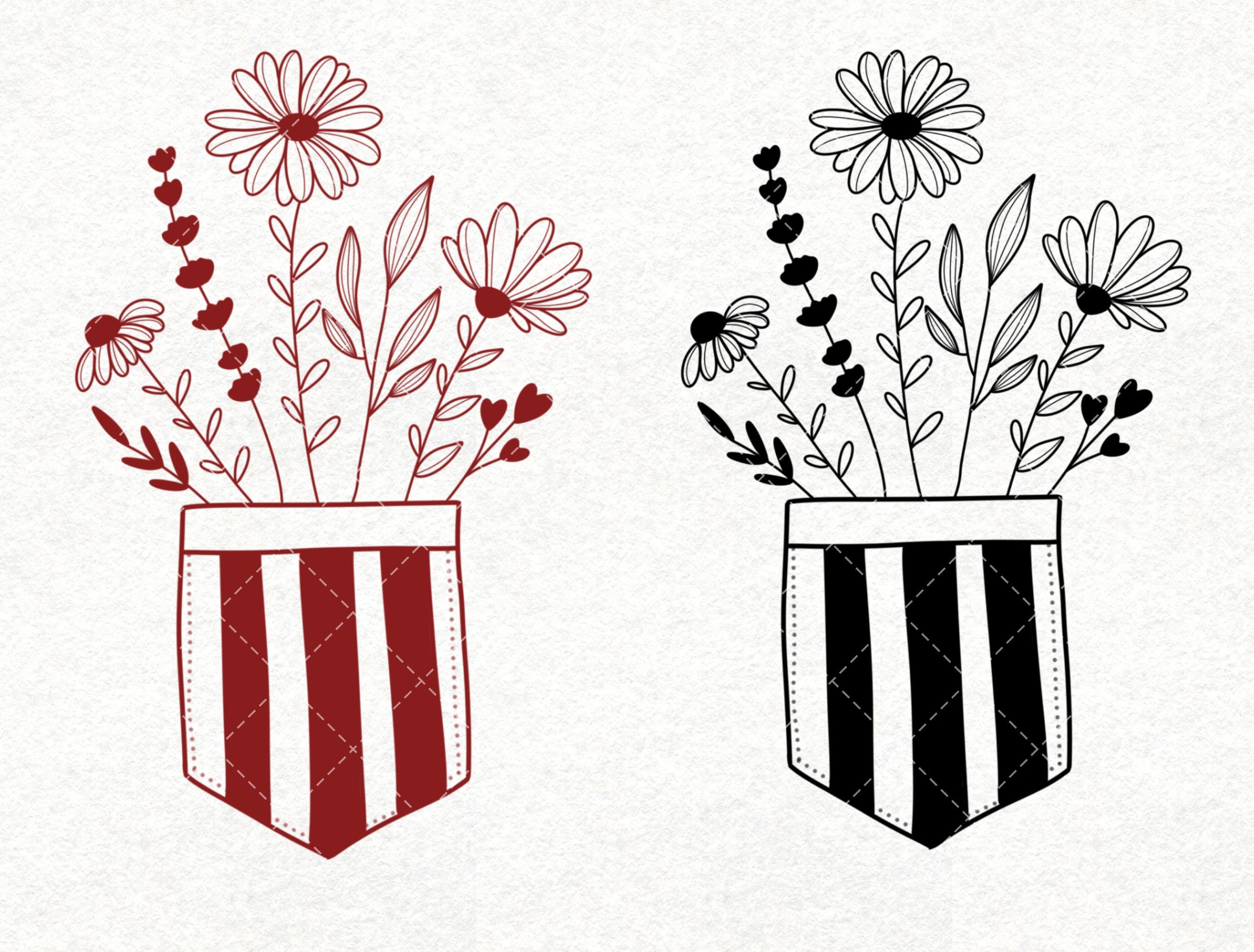 Fine Line Floral Tattoo Procreate Stamp Brush Set Botanical Ink Drawing ...