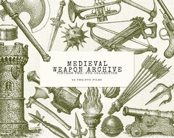 Middeleeuws wapen Svg middeleeuwse gravures Png bundel zwaard Clipart Png wapen Svg bundel middeleeuwse wapens Png Vintage gotische Clipart