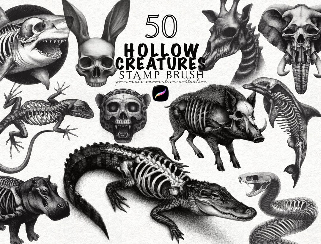 Dark Work Tattoo Stamp Brushes for Procreate Realistic Tattoo Stencil ...