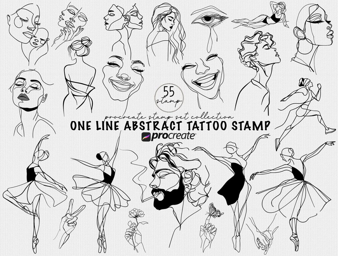 Fine Line Tattoo Stamp Bundle Brush Stamps Procreate Tattoo Stencil ...