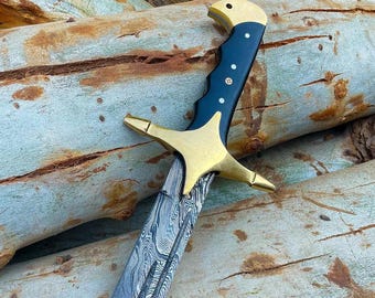 Aangepaste handgemaakte Damascus staal Ertugrul Scimitar Arabisch Turks zwaard Micarta handvat cadeau voor hem, jubileumcadeau, Arabisch-islamitisch zwaard.