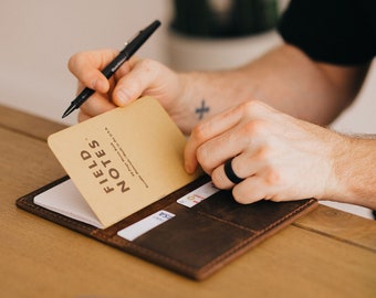 Field Notes Wallet | Leather Field Notes Cover | Leather Notebook Wallet | Journal Cover | Leather Notebook Meeting Notes | Travel Journal