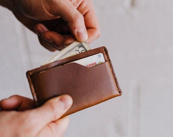 Slim Leather Wallet | Minimalist Card Sleeve | Simple Leather Wallet | Skinny Wallet for Men | Leather Card Holder | Front Pocket Wallet