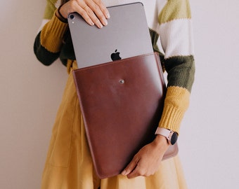 Leather iPad Sleeve with Custom Engrave Option | iPad Mini, Air, Pro Sleeve | Leather iPad Case | Personalized iPad Cover | Ipad Mini 6 Case