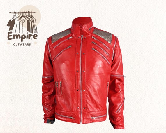 新品　 Lサイズ　光沢レッドジャケット　Beat It マイケルジャクソン Ultimate Michael Jackson Beat It Jacket – Red Biker Leather