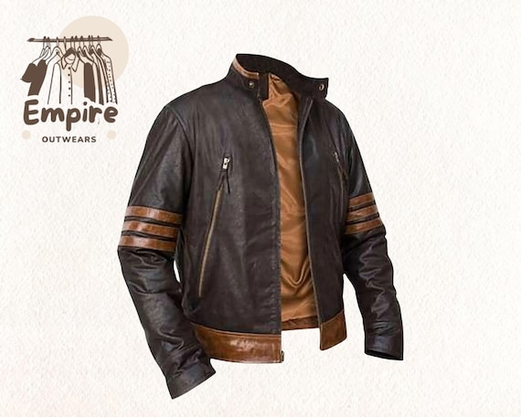Premium Wolverine X-Men Origins Jacket – Men’s Brown Bomber Leather Biker Coat | Movie-Inspired Style