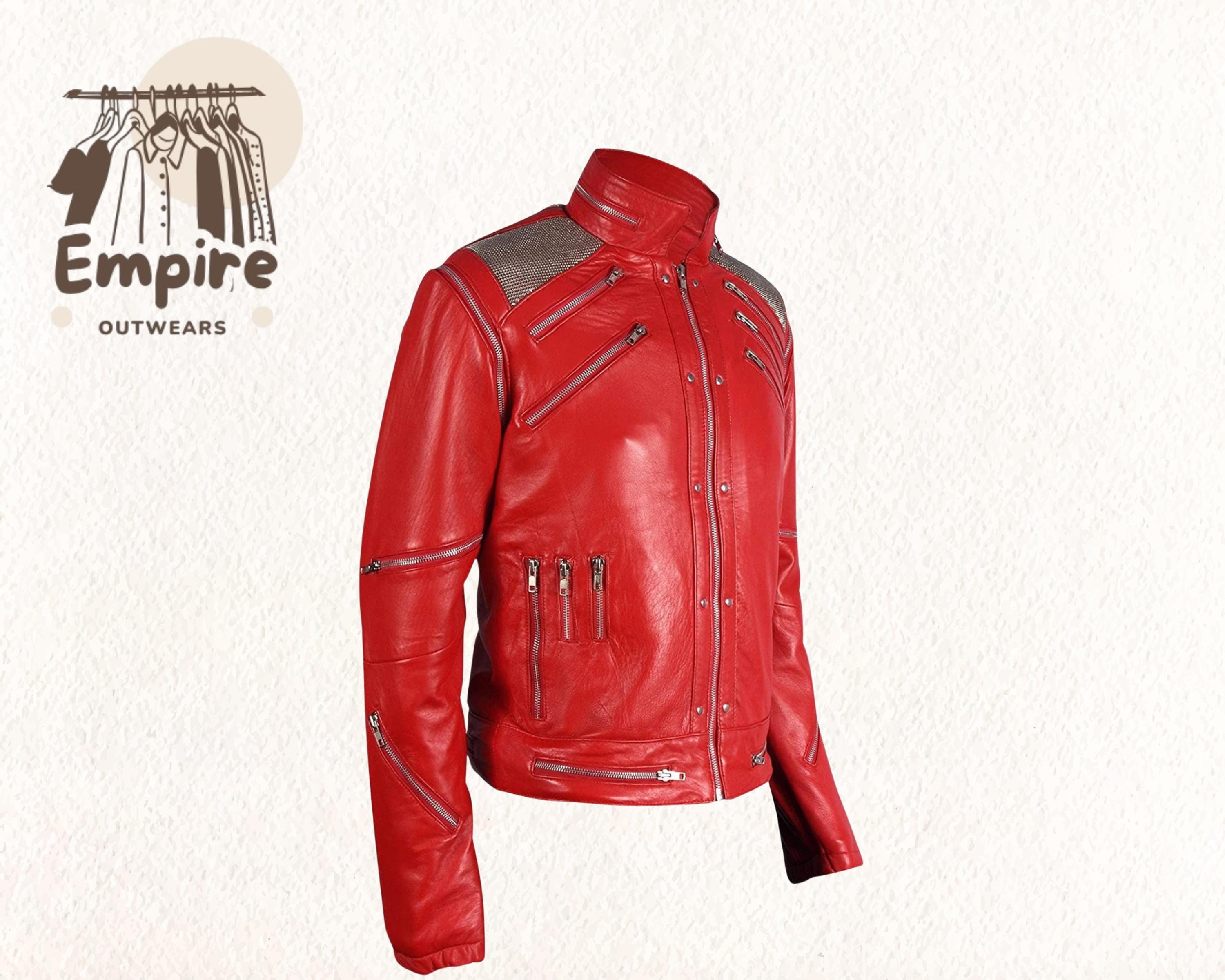 新品　 Lサイズ　光沢レッドジャケット　Beat It マイケルジャクソン Ultimate Michael Jackson Beat It Jacket – Red Biker Leather
