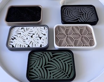 Minimalistische Seifenschale 3D Druck | Abtropfgitter und Anti Rutsch | Nachhaltige Seifenablage Bad Küche | Geschenkidee Holzoptik modern