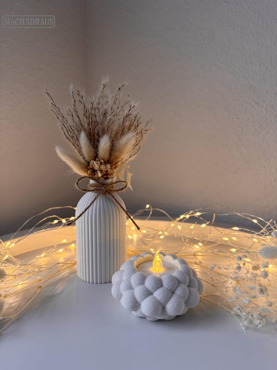 Tealight Holder for LED Candles – Minimalist Boho Table Decoration | Modern 3D Printed Candle Holder | Scandi Decoration & Gift Idea