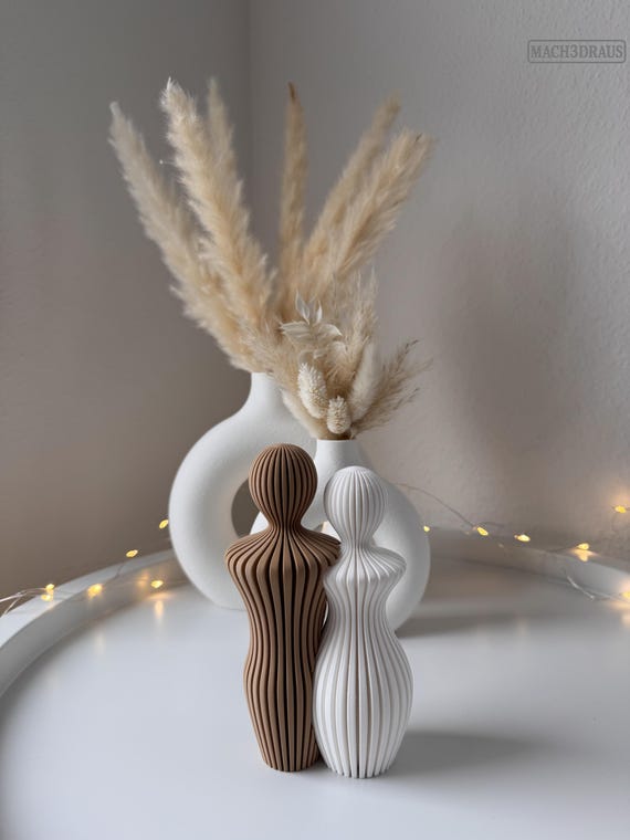 Decorative Figurines Couple – Modern Sculptures in Boho Style | Stylish Set of Man and Woman for Living Room, Shelves, and Gift Ideas | Art Figurine