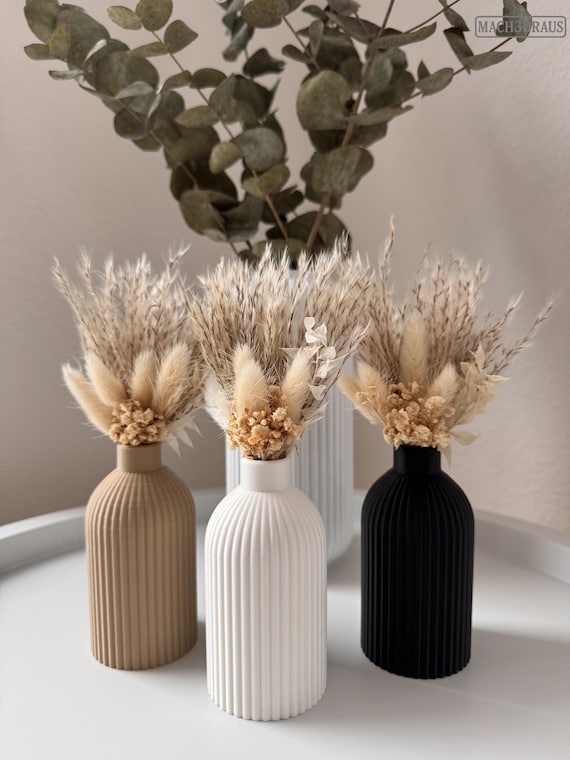 Small Vase for Dried Flowers - Pampas Grass | Minimalist Decorative Vase | Christmas Decoration | Gift Idea | Table & Living Room Decoration