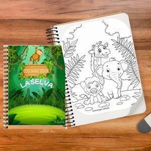 Jungle Coloring Book | 11 Printable PDF Pages | Wild Animals for Kids | Educational and Creative Digital Activity