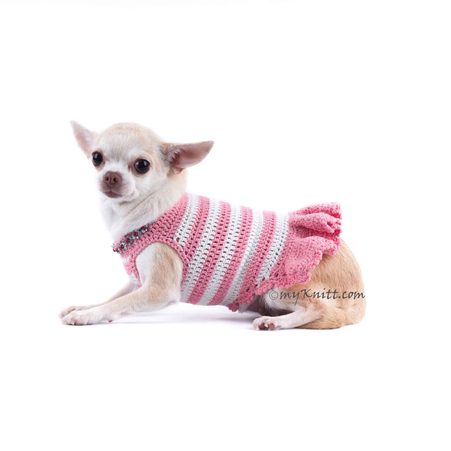 Pink Dog Dress Peach Dog Clothes Girl Chihuahua Clothes Etsy