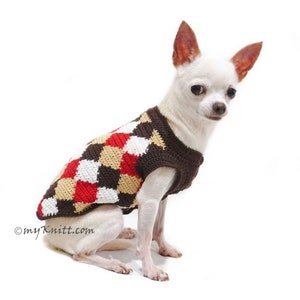 Retro Dog Clothes Diamond Knitting Pattern Dog Sweater - Etsy