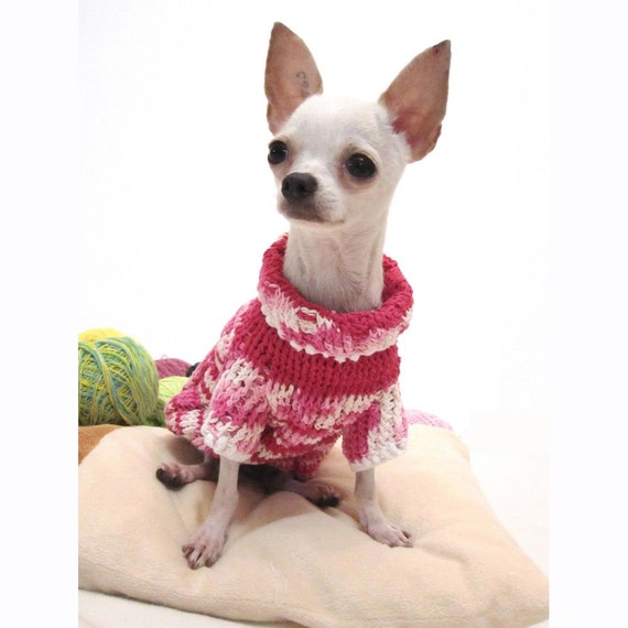 pink dog sweater small