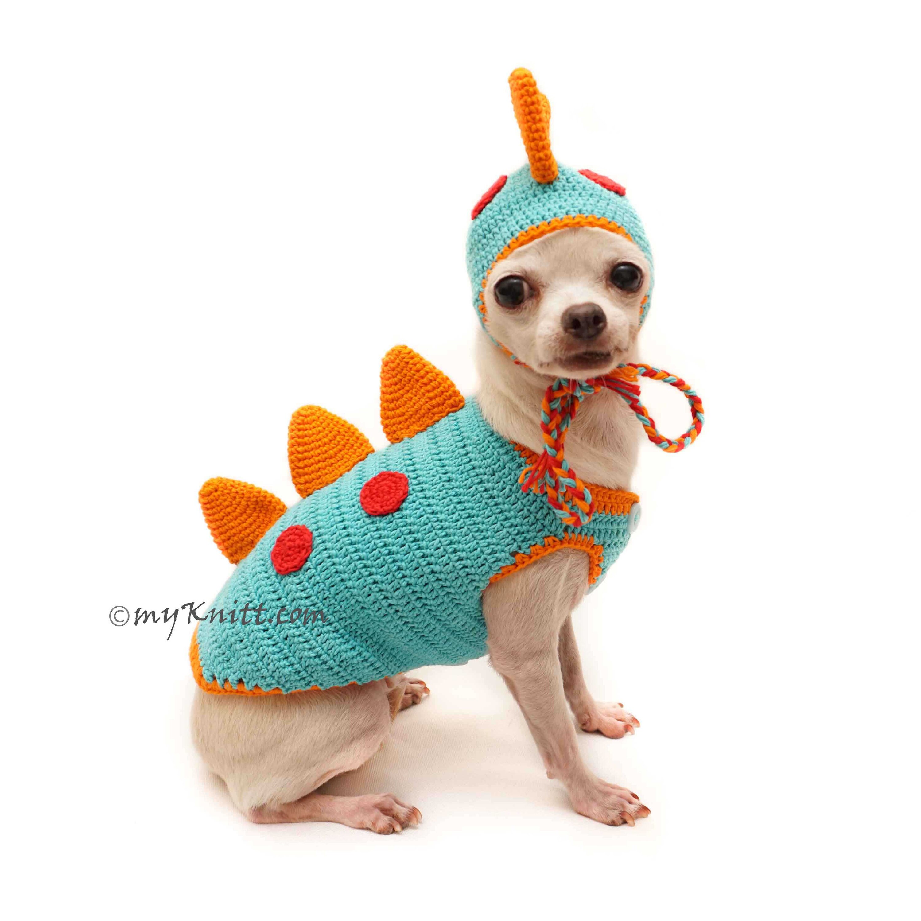 Dog Costume Dragon Dinosaur Dog Costume Dog Hat Crochet Etsy