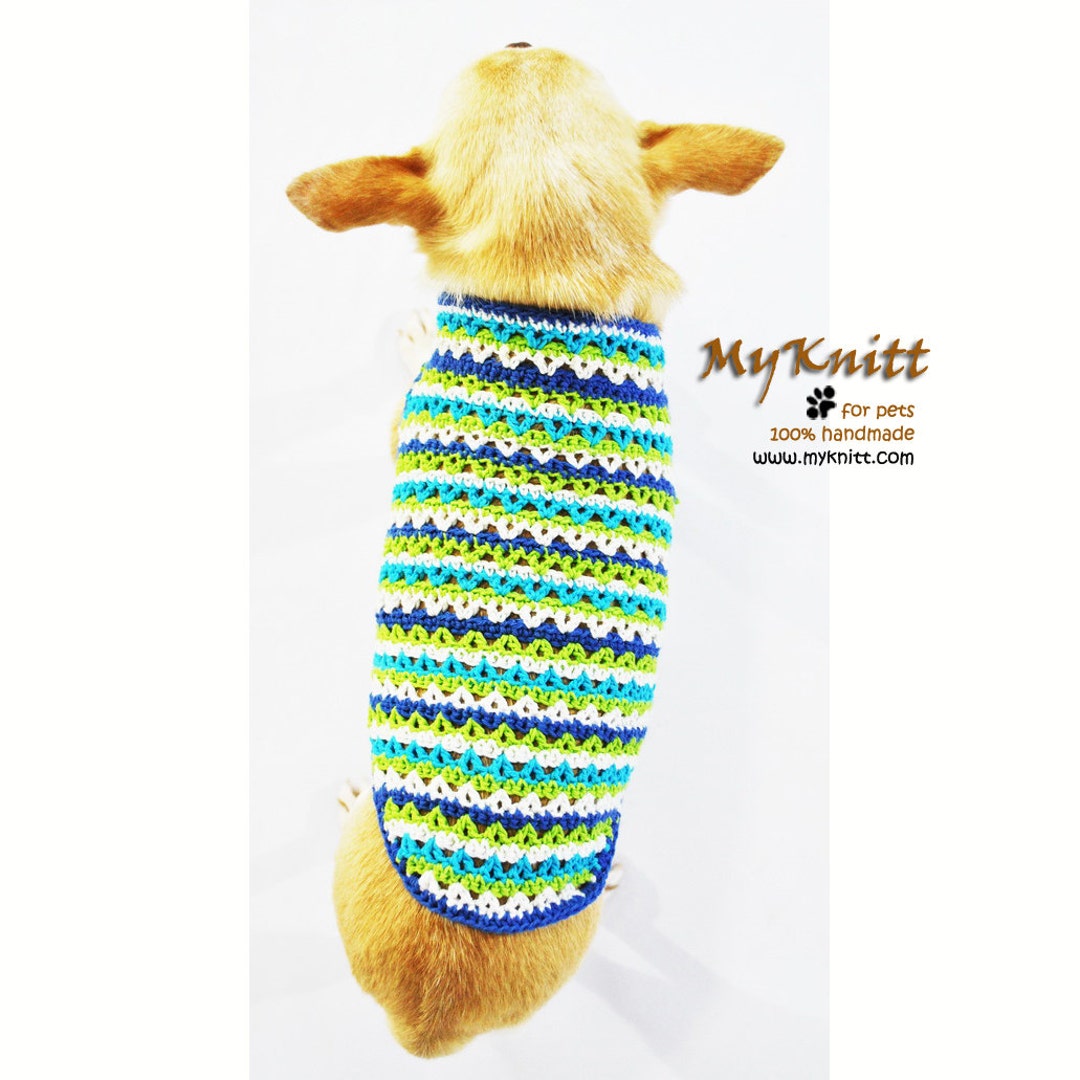 Turquoise Cotton Dog Clothes Crochet Dog Clothes Boy Etsy