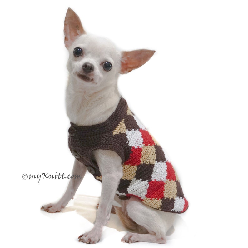 Retro Dog Clothes Diamond Knitting Pattern Dog Sweater - Etsy