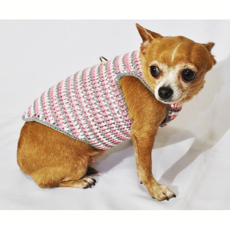 Pastel Pink Grey Dog Harness Choke Free Puppy Collar Cotton Etsy