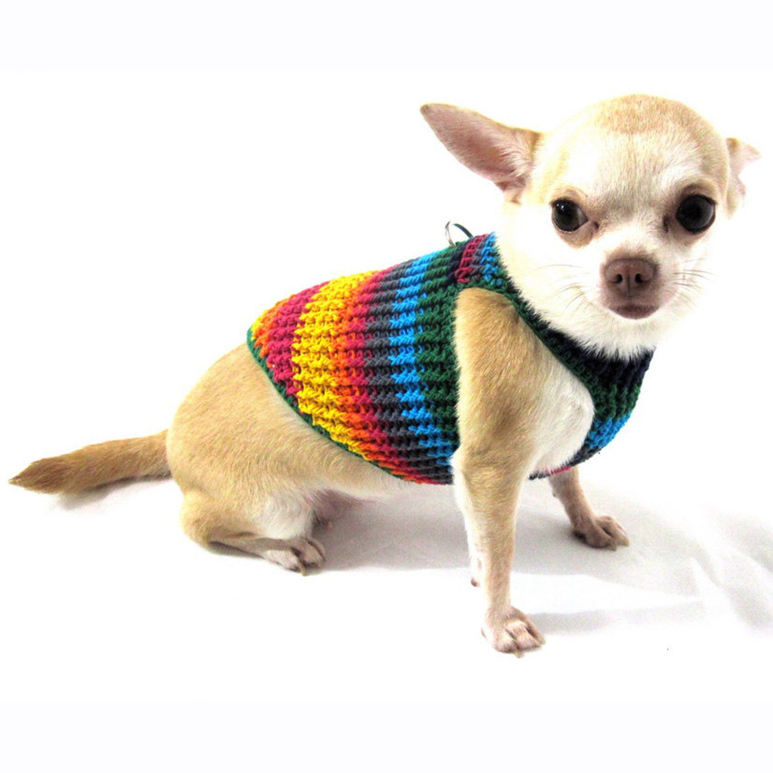 Cute Dog Harness Vest Rainbow Teacup Chihuahua Clothes Puppy Etsy