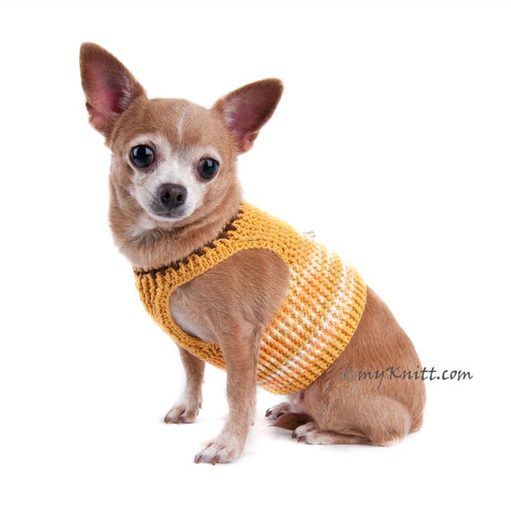 Gilet jaune de harnais de chien, harnais de chien de coton personnalisé,  harnais de chihuahua, harnais de chien no pull, harnais de chiot, myknitt  DH2 livraison gratuite -  France