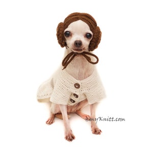 Princess Dog Costume Dog Hat Crochet, Braid Hair Crochet Hat, Cat Hat ...