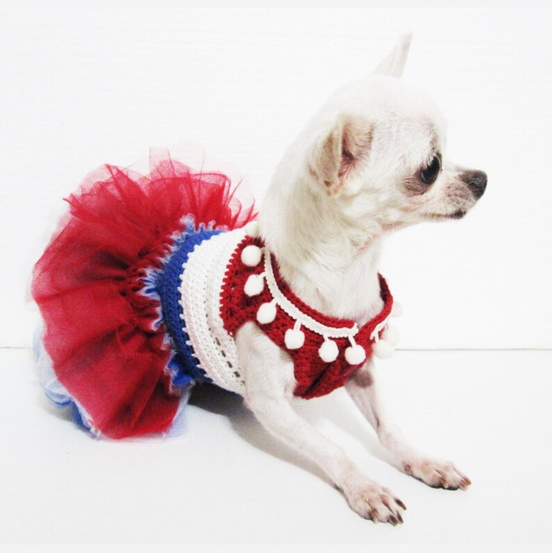 4th of July Dog Tutu Dress USA Patriotic Day Dog Costume Red Etsy
