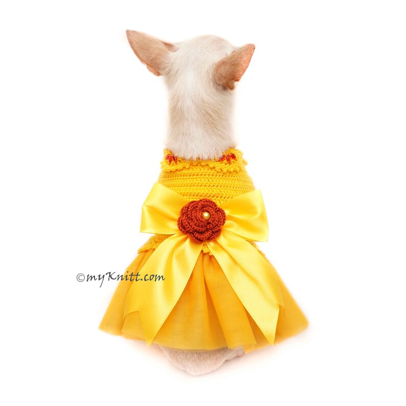 Spring Dog Dress Satin Bow Ribbon Dog Wedding Dress Etsy