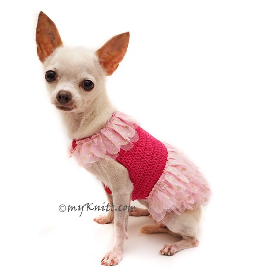 Pink Ballerina Dog Dress Tutu Gold Glitter Ballerina Dog Tutu