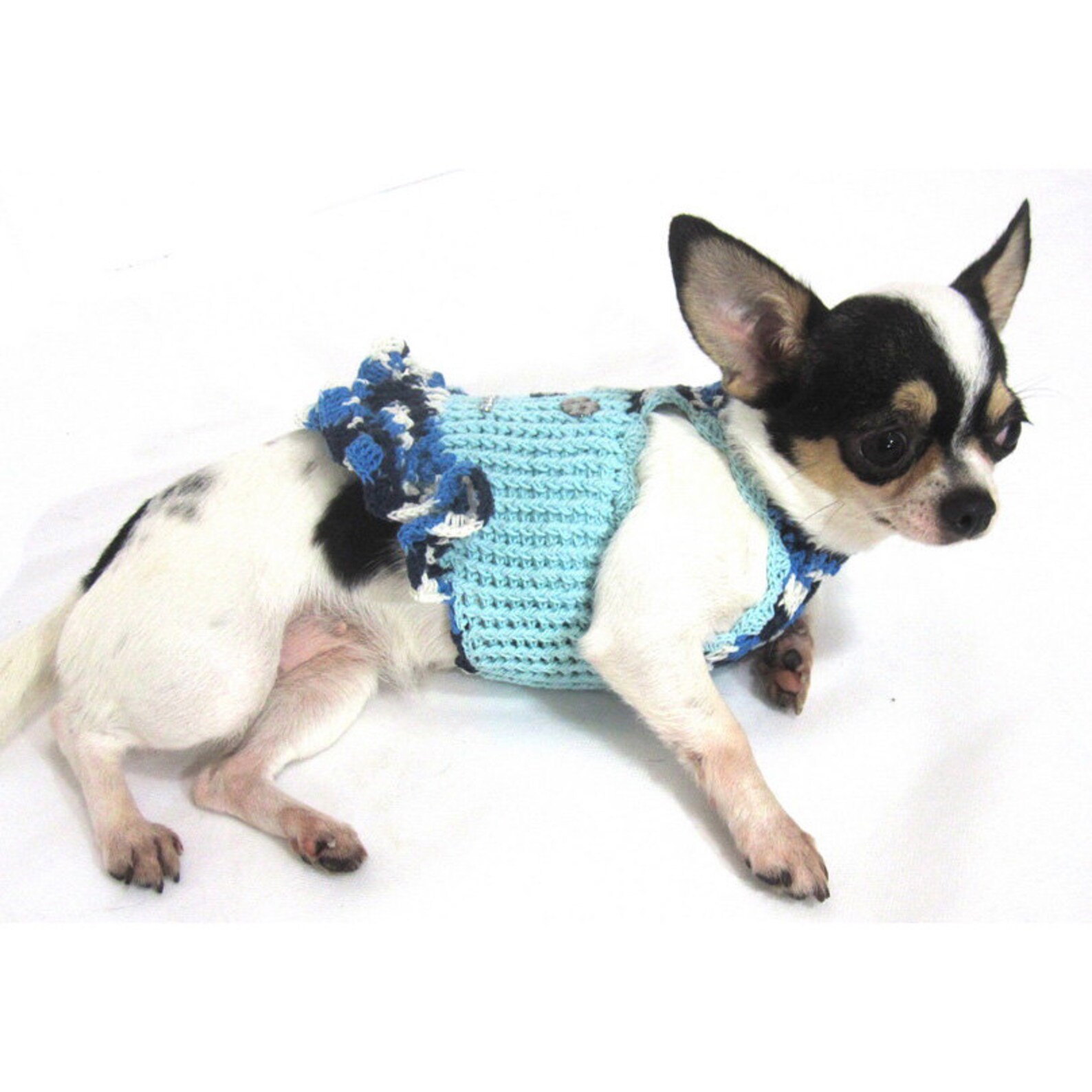 Dog Dress XXS Blue Blingbling Pet Clothing Teacup