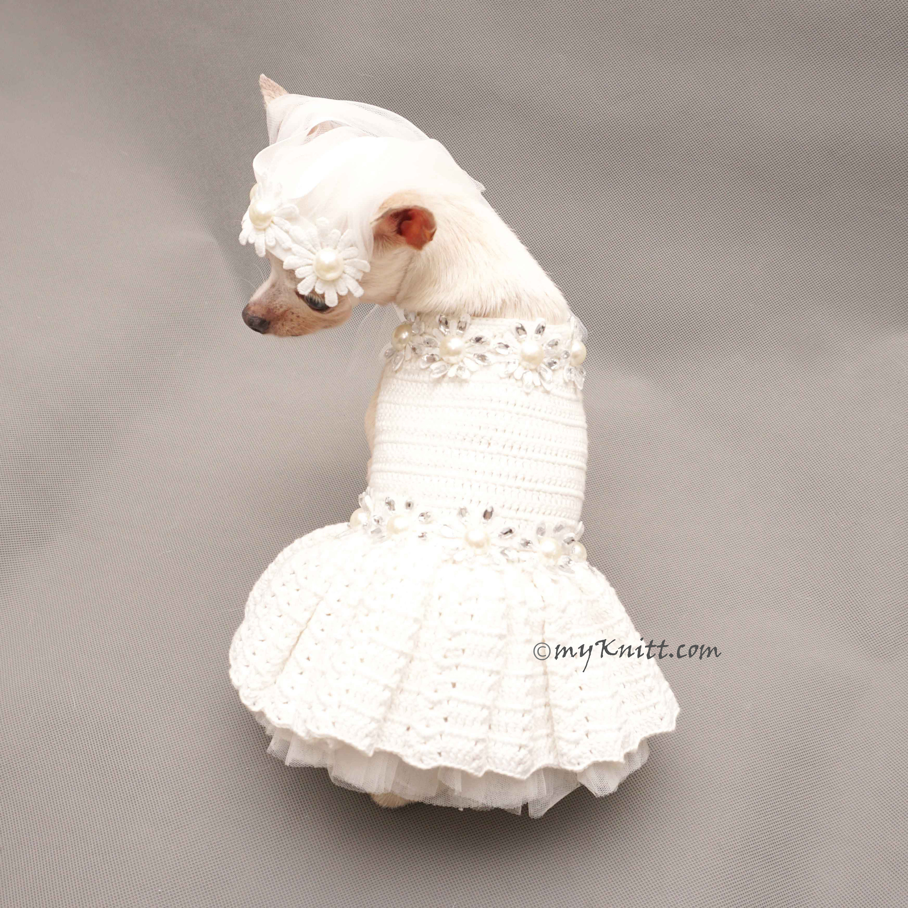 Dog Dress Wedding White Dog Wedding Headpiece Veil Etsy