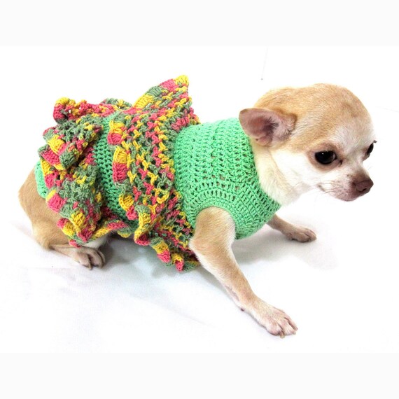 Lindo vestido de perro ruffle vestido de ganchillo para - Etsy México Lindo vestido de perro ruffle vestido de ganchillo para - Etsy México