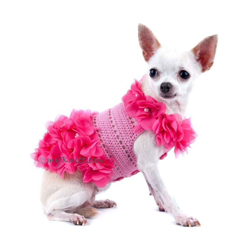 Vestido de perro rosa perro ropa flores mascota ropa cachorro - Etsy España