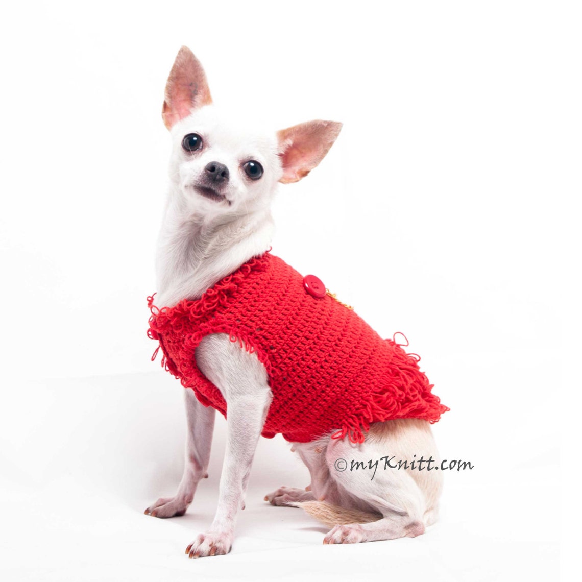 Red Dog Dress for Small Medium Large Dogs Tassels Trim Cat Etsy