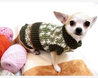 Dog Sweater Large, French Bulldog Tummy Warmer, Dog Sweater Jacket, Dachshund Clothes, Chihuahua Clothes DK866 Myknitt - Free Shipping