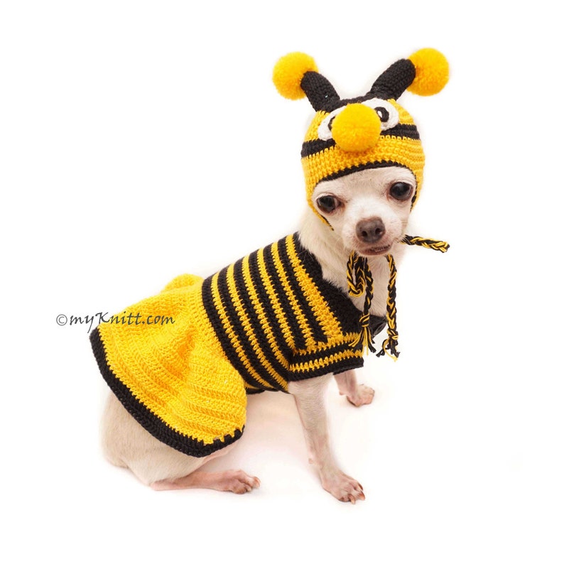 Bee Dog Costume Halloween Dog Costume Bee Crochet Dog Hats Etsy
