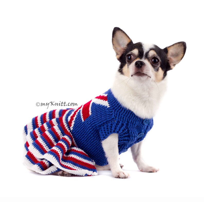 Union Jack Dog Dress British Flag Dog Clothing Dog Clothes Etsy