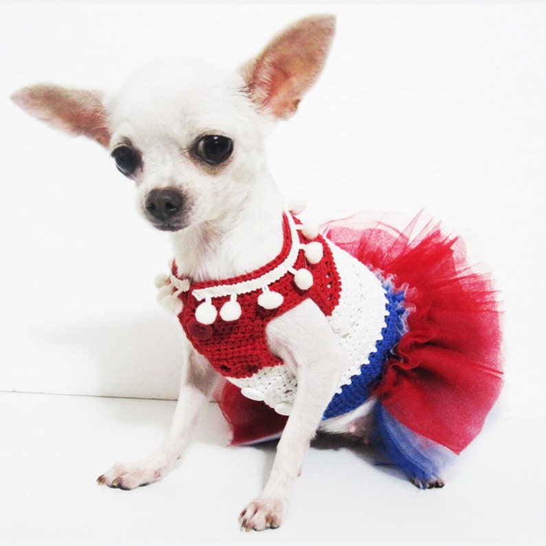 4th of July Dog Tutu Dress USA Patriotic Day Dog Costume Red Etsy
