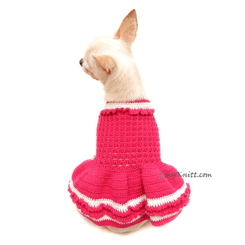 Pink Dog Dress Crochet Waffle Chihuahua Dress Yorkie Dress Etsy
