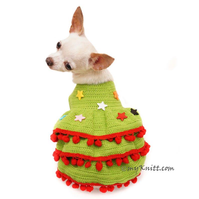 Christmas Dog Dress Ruffle Christmas Tree Pet Dress Etsy