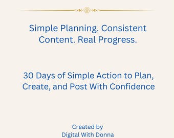 30-Day Social Media Content Planner, Printable PDF, PLR License Included