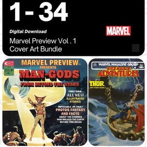 Marvel Preview 1-24 & Bizarre Adventures 25-34 Cover Art Collection | Blade Star-Lord Moon Knight | Digital Download | Printable Wall Art