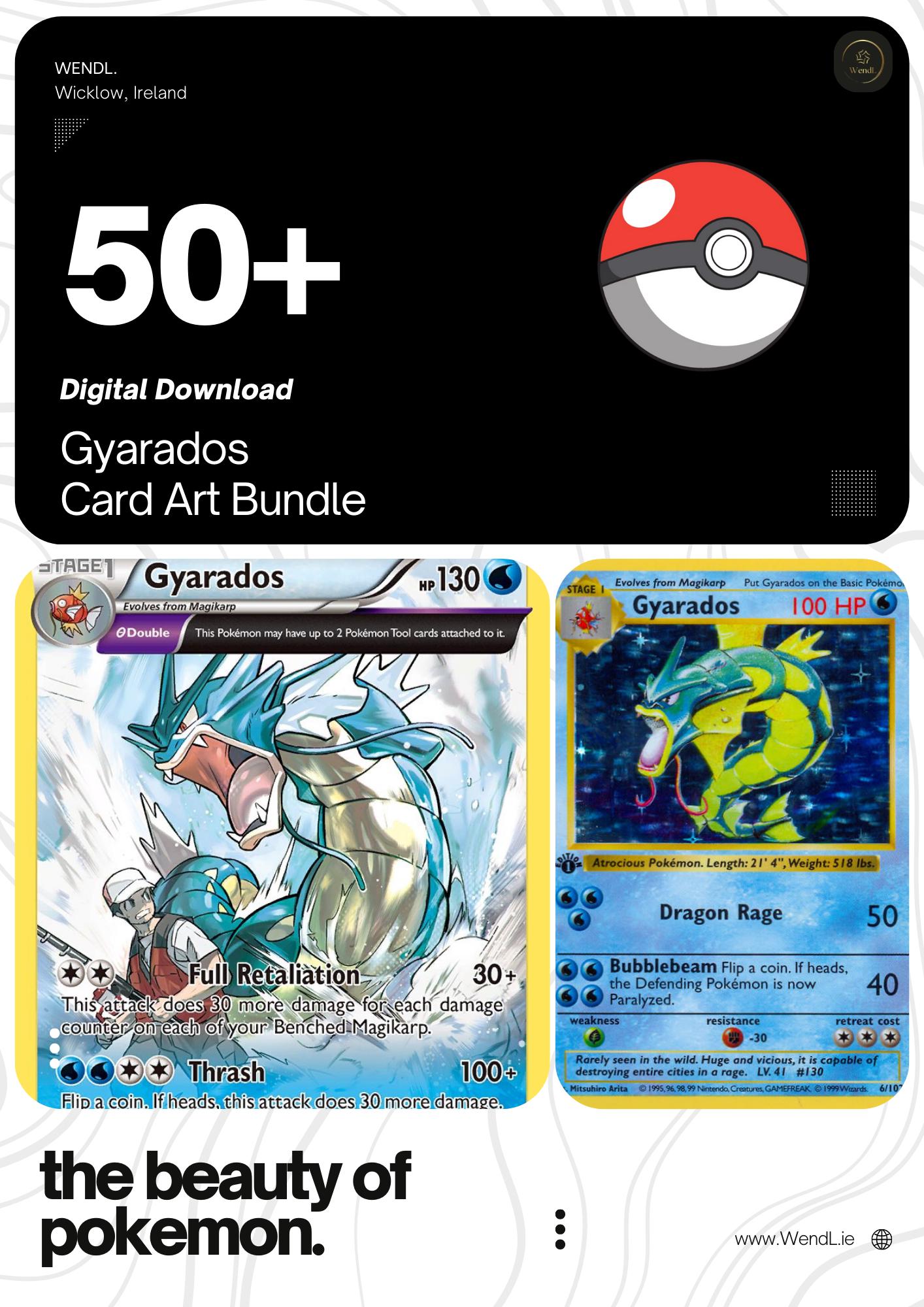 Gyarados Pokmon Card Art Collection  50+ Trading Card Images | Pokmon  TCG Gyarados | Digital Download - Etsy