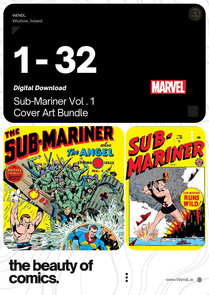 Sub Comic Artist Sub-mariner Vol. 1 Issues 1 - 32 Comic Cover Art Collection | Marvel ...